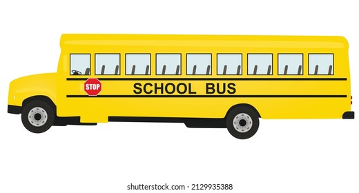 Yellow school bus. vector illustration