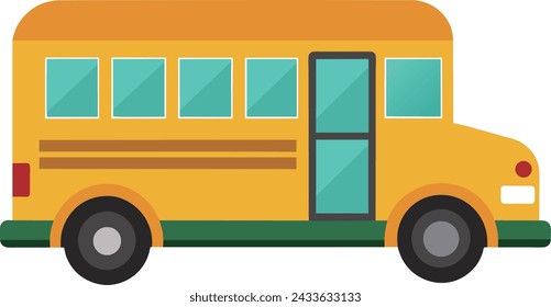 amarillo autobús escolar ilustración vectorial