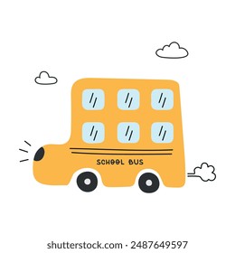 Yellow school bus vector illustration