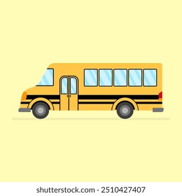 Yellow School Bus Vector Illustration. Public Transportation Illustration.