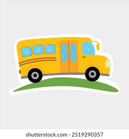 Ilustración vectorial de autobús escolar amarillo