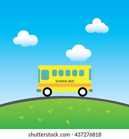 yellow school bus-vector