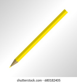 Yellow School Pencil Isolated Vector Illustration