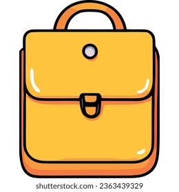 yellow schoolbag school supply icon isolated