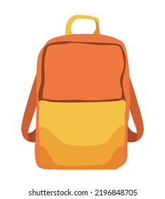 yellow schoolbag supply isolated icon