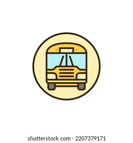 Yellow Schoolbus in Circle vector concept colored icon