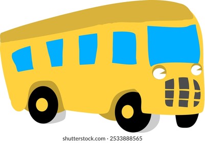 Yellow Schoolbus Isolated Transportation Vector