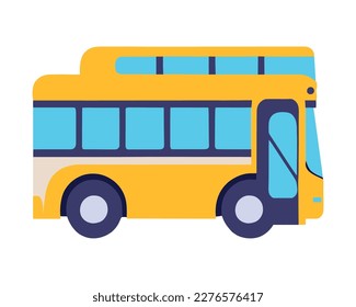 yellow schoolbus transport vehicle icon