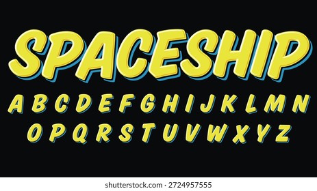Efeito De Texto Do Espaço Sci-Fi Amarelo