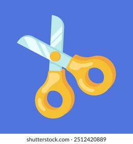 Yellow Scissors Icon Vector Illustration