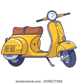 Yellow scooter icon isolated vector illustration on white background