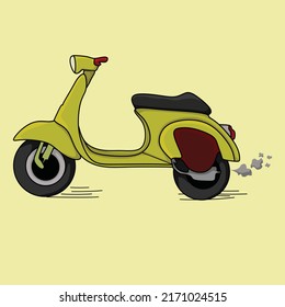 yellow scooter illustration. scooter illustration