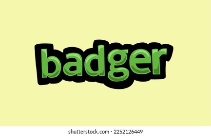 Yellow screen animation video written BADGER very cool and very simple