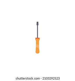Yellow screwdriver. This construction-themed vector illustration can use for icons, logos, stickers, patches, labels, signs, badges, certificates, or flayer decorations.