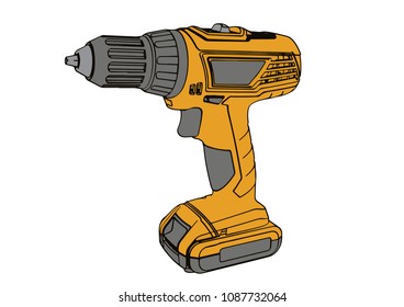 yellow screwdriver vector