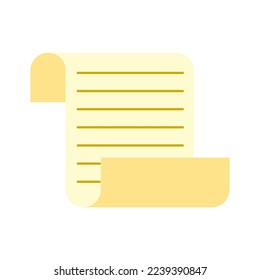 yellow scroll of paper. Certificate design. Old paper. Vector illustration. Stock image.