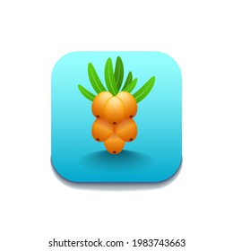 Yellow Sea Buckthorn Berry Food Logo Vector Symbol Icon Design Style