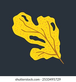 yellow sea leave coral in flat vector design.