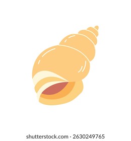 Yellow Sea Shell Vector Tropical Ocean Clipart