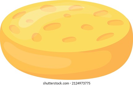 Yellow sea sponge. Natural bath scrub tool isolated on white background