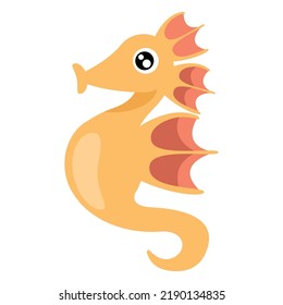 yellow seahorse sealife animal icon