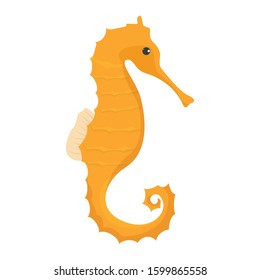 Yellow Seahorse On White Background Illustration Stock Vector (Royalty ...