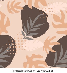 Yellow Seamless Abstract Bloom Textile Backdrop. Vivid Continuous Fashion Tropic Template, Seamless Design. Purple Seamless Color Foliage Scribble Background. 