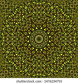 Yellow seamless abstract curved triangle mosaic tile kaleidoscope mandala pattern wallpaper - geometric vector background design