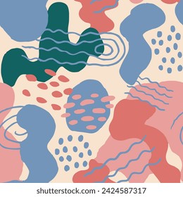 Yellow Seamless Abstract Graphic Scribble Sketch. Orange Seamless Stylish Beauty Decor, Seamless Texture. Vivid Continuous Contemporary Artistic Element Background