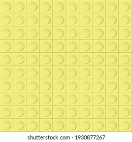 Fondo amarillo sin costuras con círculos sobre cuadrados. Diseño plano sencillo para diseño de sitios web, banner, publicidad, afiche o volante, para texturas, textiles y embalaje. Fondo simple.