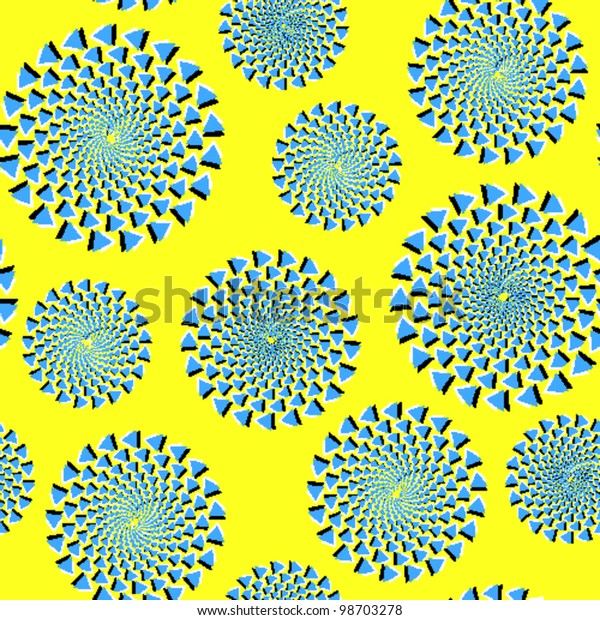 Yellow Seamless Background Optical Illusion Movement Stock Vector ...