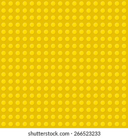 Yellow Seamless Background of Plastic Construction Block. Vector