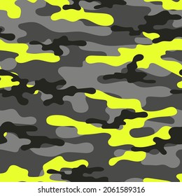 yellow seamless camouflage. print on clothes or print. vector.