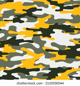 yellow  seamless camouflage. print on clothes or print. vector.	