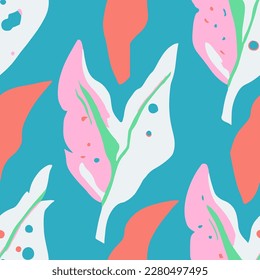 Yellow Seamless Color Beach Lines Wallpaper. Pink Endless Nature Natural Artwork, Seamless Print. White Repetitive Fashion Garden Paint Vector. 