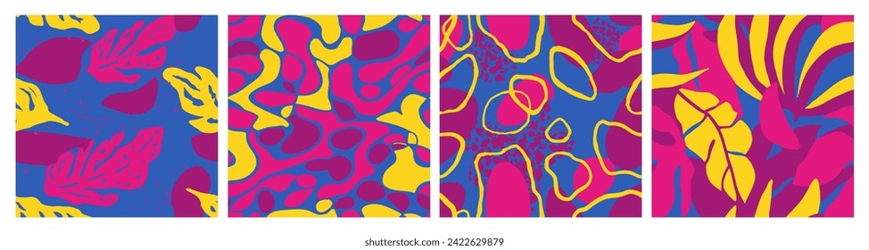 Yellow Seamless Color Beautiful Fabrics Vector. Green Repetitive Decoration Beach Template, Seamless Art. Purple Repeated Classic Decorative Scribble Texture. 