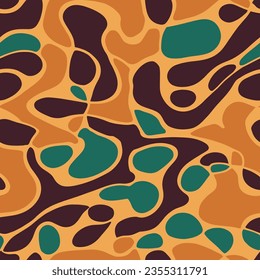Yellow Seamless Contemporary Simple Element Wallpaper. Orange Repetitive Summer Tropic Decor, Seamless Art. Dark Continuous Color Beauty Invitation Pattern. 