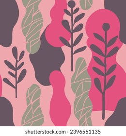 Impresión de invitación fresca creativa Amarilla Seamless. Pintura Orgánica De La Naturaleza Púrpura Continua, Arte Sin Maravilla. Ilustración Retro Contemporánea Iluminada. 