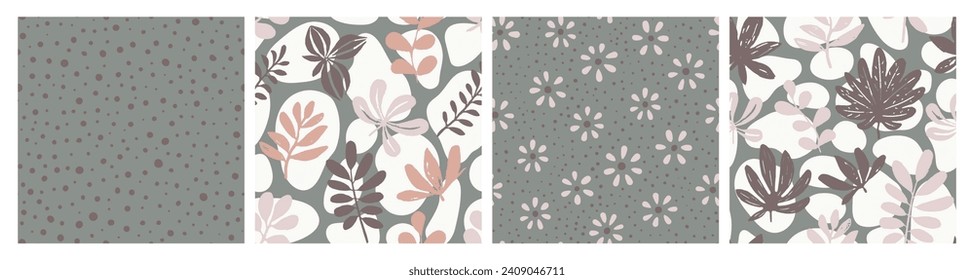 Yellow Seamless Creative Spring Shape Art. Vivid Repeated Nature Vintage Textile, Seamless Background. Bright Seamless Abstract Fresh Lines Set. 