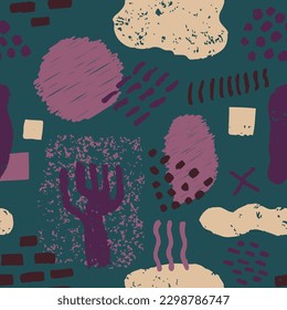 Gelbe Nahtlose Dekoration Geometrische Vorlage Print. Helles, mehrfarbiges Dekor, Nahtlose Skizze. Grüne, gehobene Retro-Ornament-Textur