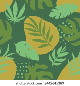 Yellow Seamless Doodle Vintage Paint Art. Blue Seamless Color Branch Quill, Seamless Print. Vivid Endless Abstract Graphic Decor Pattern. 