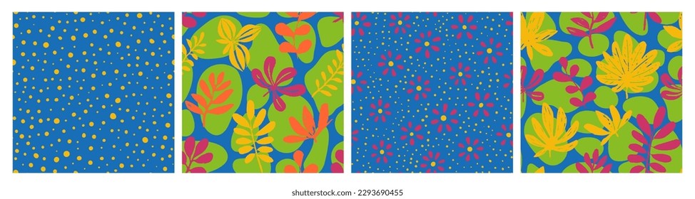 Yellow Seamless Elegant Blossom Textile Design. Pink Endless Summer Flora Surface, Seamless Art. Black Continuous Fashion Decorative Lines Background. 
