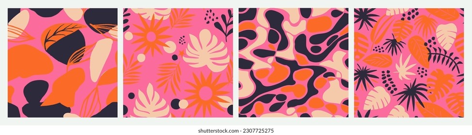 Yellow Seamless Elegant Retro Textile Art. Orange Repeated Creative Branch Scribble, Seamless Collection. Gradient Endless Contemporary Bloom Watercolor Wallpaper. 
