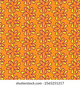 yellow seamless flower pattern design