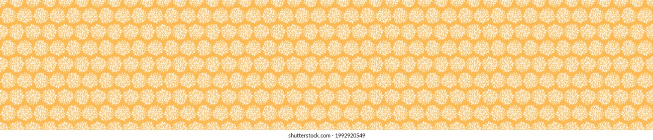 Yellow seamless pattern with abstract flower