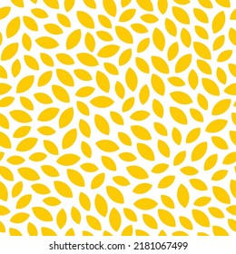 Yellow seamless pattern with abstract leaves or flower petals.