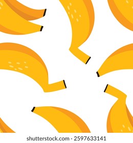yellow seamless pattern bananas with white background 