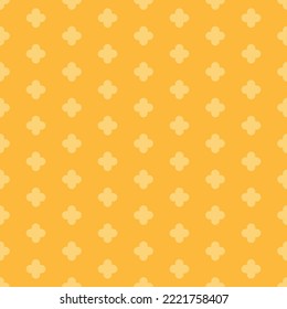 Yellow seamless pattern with beige cross.