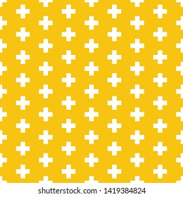 Yellow seamless pattern with cross signs