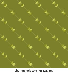 Yellow seamless pattern with crossbar barbell.